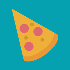 portion of the pizza  illustrationon  blue color backdrop