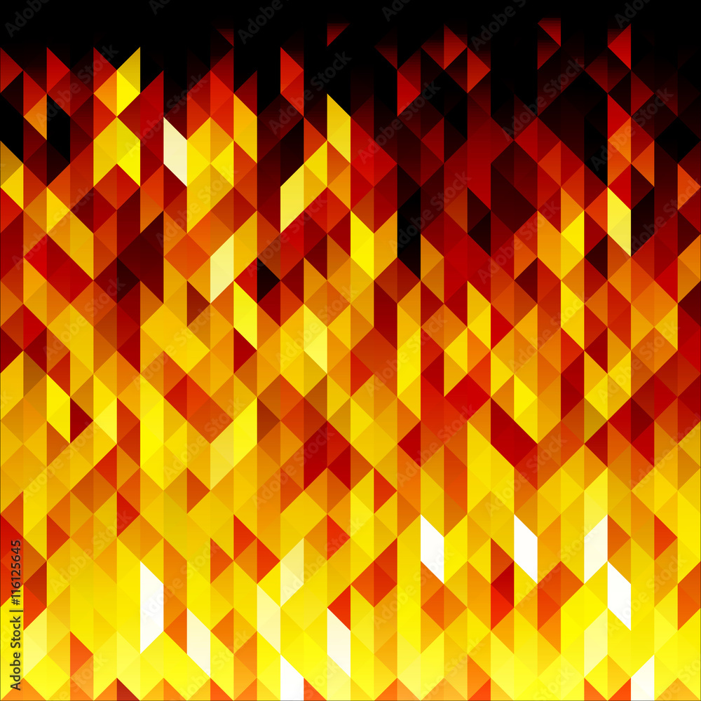 Poster isolated abstract yellow lowpoly vector background. polygonal fire backdrop.