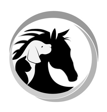 Logo dog cat and horse