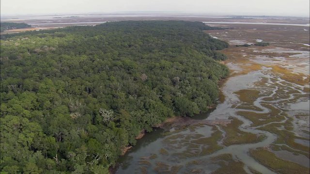 Flight Down East Side Of St Simons Island