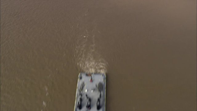 Tug And Barges On Mississippi Near Vicksburg