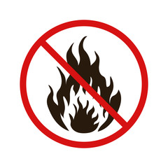 No fire forbidden sign on white