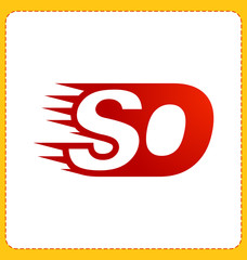 SO Two letter composition for initial, logo or signature