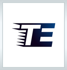 TE Two letter composition for initial, logo or signature