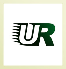 UR Two letter composition for initial, logo or signature