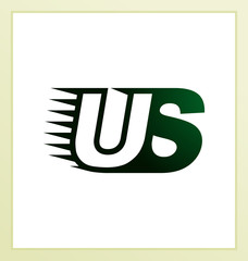 US Two letter composition for initial, logo or signature