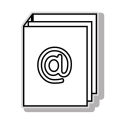 at symbol ,isolated black and white flat icon design