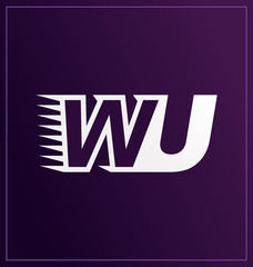 WU Two letter composition for initial, logo or signature