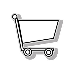 Shopping cart ,isolated black and white flat icon design
