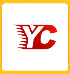 YC Two letter composition for initial, logo or signature