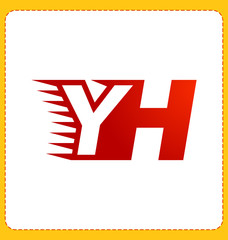 YH Two letter composition for initial, logo or signature