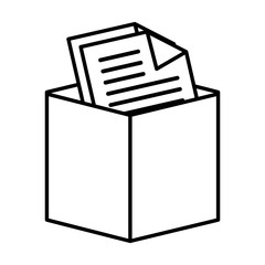 Office documents box, isolated flat icon design.