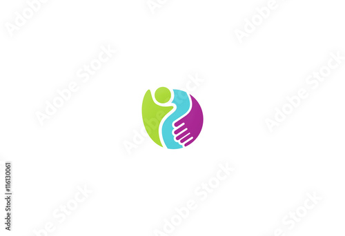 "people care help vector logo" Stock image and royalty-free vector files on Fotolia.com - Pic
