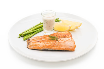 grilled salmon steak