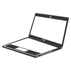 Personal computer laptop in vintage colors, vector illustration graphic.