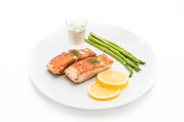 grilled salmon steak