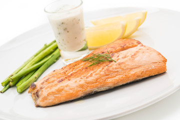 grilled salmon steak
