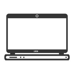 Personal computer laptop in vintage colors, vector illustration graphic.