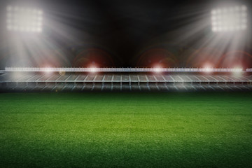 Fototapeta na wymiar empty stadium with soccer field