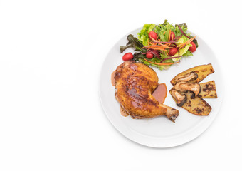 grilles chicken steak with teriyaki sauce