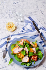 Salad with salmon