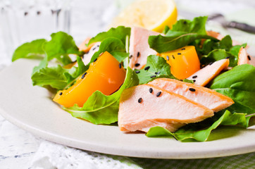 Salad with salmon