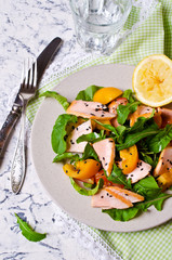 Salad with salmon