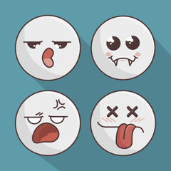 set of emoticons isolated icon design, vector illustration  graphic 