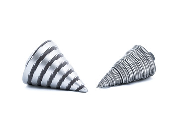 Model of  2 Steel Drill - Drill bit isolated on a white background. - End mill tool with copy space
