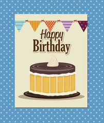 happy birthday cake isolated icon design, vector illustration  graphic 