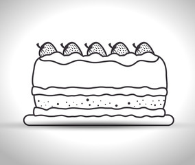 delicious cake  isolated icon design, vector illustration  graphic 