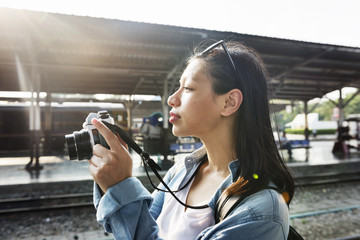 Girl Adventure Hangout Traveling Holiday Photography Concept