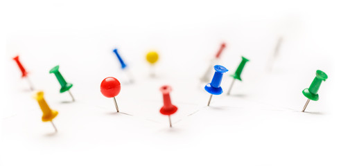 Colorful paper pins attached