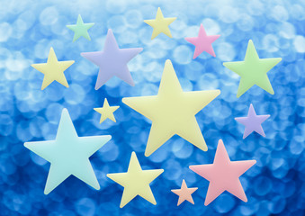 Fototapeta premium Blank stars on blur background