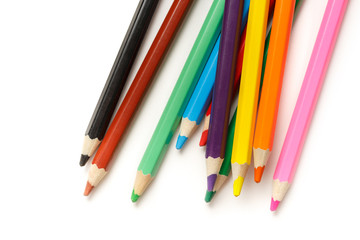 Palette of colorful pencils