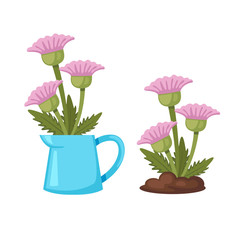 flowers in vase vector
