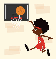 Boy Playing Basketball © vectordept