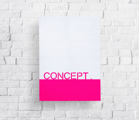 Copy Space Blank Brick Wall White Background Concept