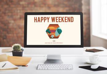 Happy Weekend Holiday Vacation Happiness Concept