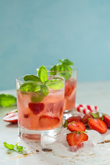 Strawberry and basil infused water