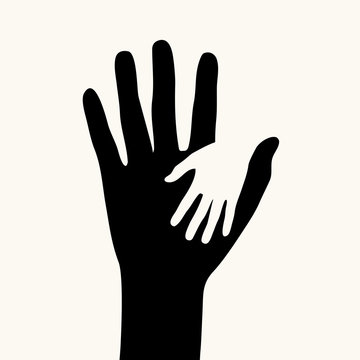 Helfende Hände schwarz weiß 