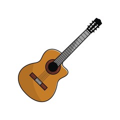 Fototapeta na wymiar Acoustic guitar illustration vector
