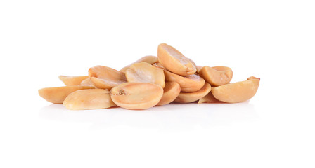 Processed peanuts isolated on white background