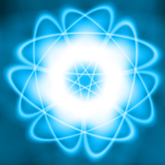 abstract glowing flowers on a blue background