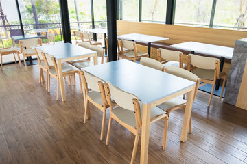 Tables And Chair In Empty Cafe