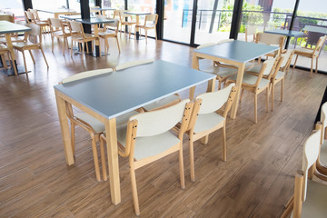 Tables And Chair In Empty Cafe