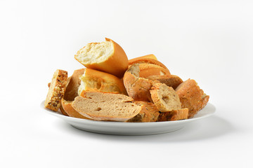 pieces of various types of bread