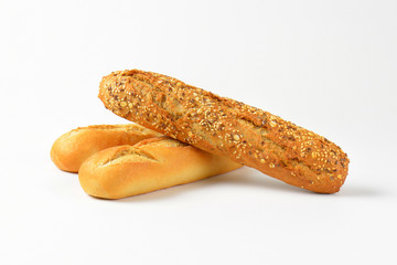 white and whole grain baguettes
