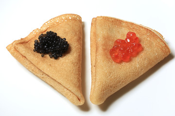 pancakes with caviar