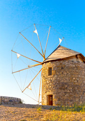 Fototapeta na wymiar Greece, windmills , colors, holidays, Patmos island